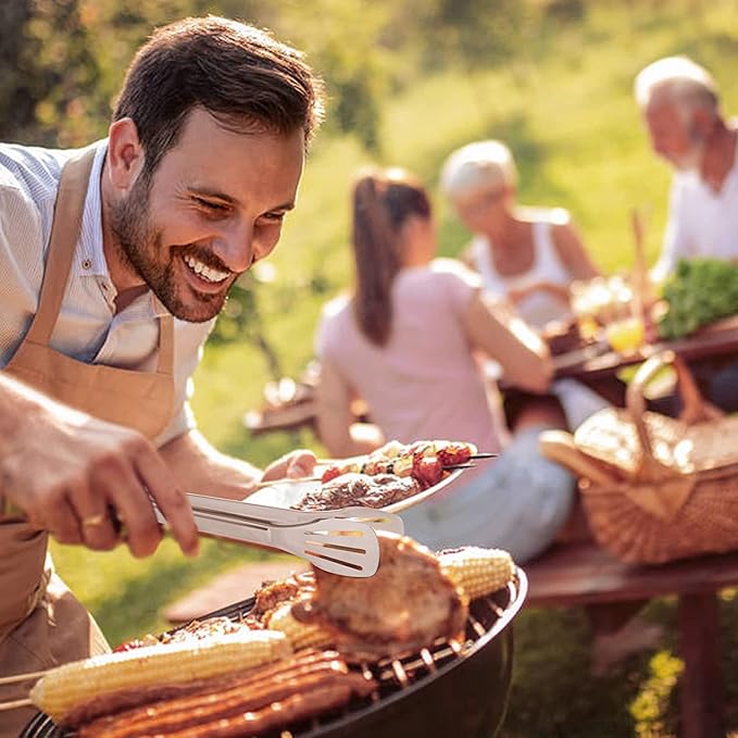 Serving Tongs Kitchen Tongs,Buffet Tongs, Stainless Steel Food Tong Serving Tong,small tongs 6 Pack (9 Inch)