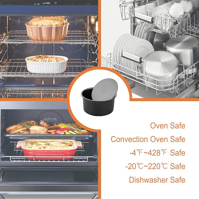 CHEFMADE Round Cake Pan, Nonstick 8-Inch with Removable Loose Bottom Chiffon Bakeware