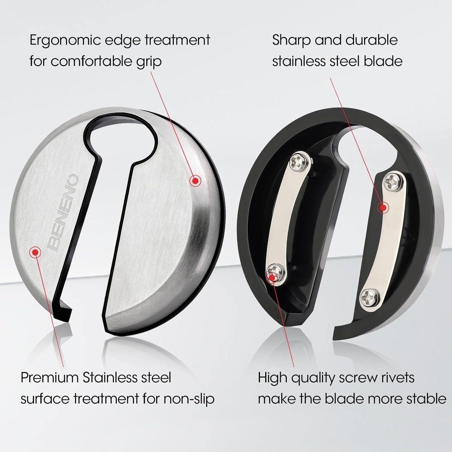 Beneno Wine Opener with Stainless Steel Wine Foil Cutter - Bottle Top Seal Cutter, Zinc Alloy Premium Wing Corkscrew with Multifunctional Bottles Opener, Upgrade Black Set