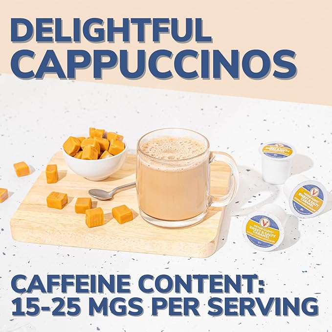 Victor Allen's Coffee French Vanilla Cappuccino, 12 Count, Single Serve Cappuccino Mix for Keurig K-Cup Brewers