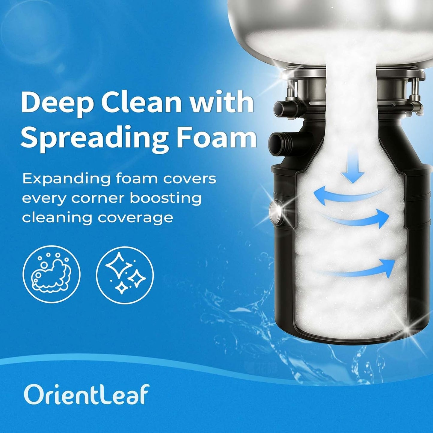 Garbage Disposal Cleaner and Deodorizer Tablets 20g 1 Year Supply Sink Freshener Pods, Prevents Odors and Clogs, Natural Kitchen Drain Cleaner 12 Pack