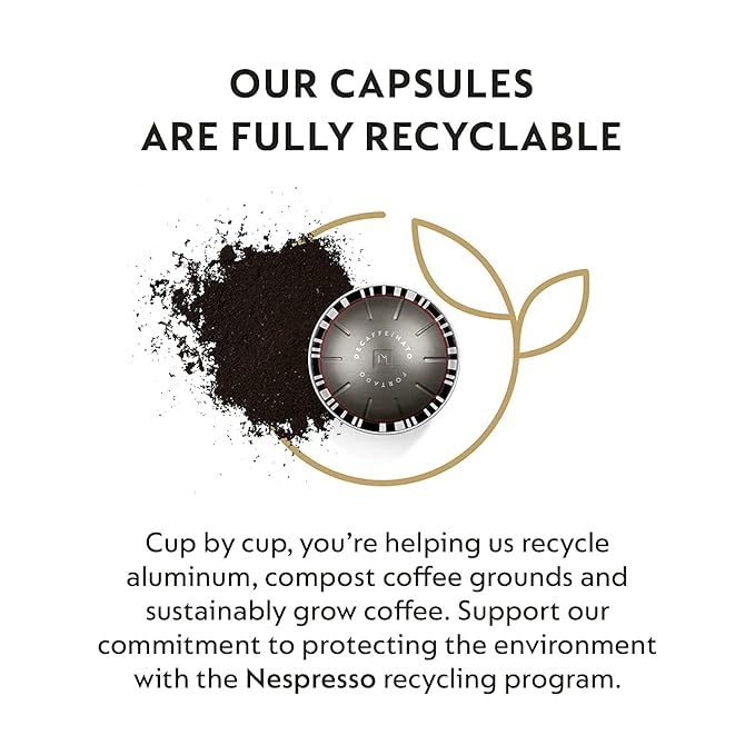 Nespresso Vertuo Altissio Decaffeinato, Dark Roast Espresso, 30 Count Coffee Capsules