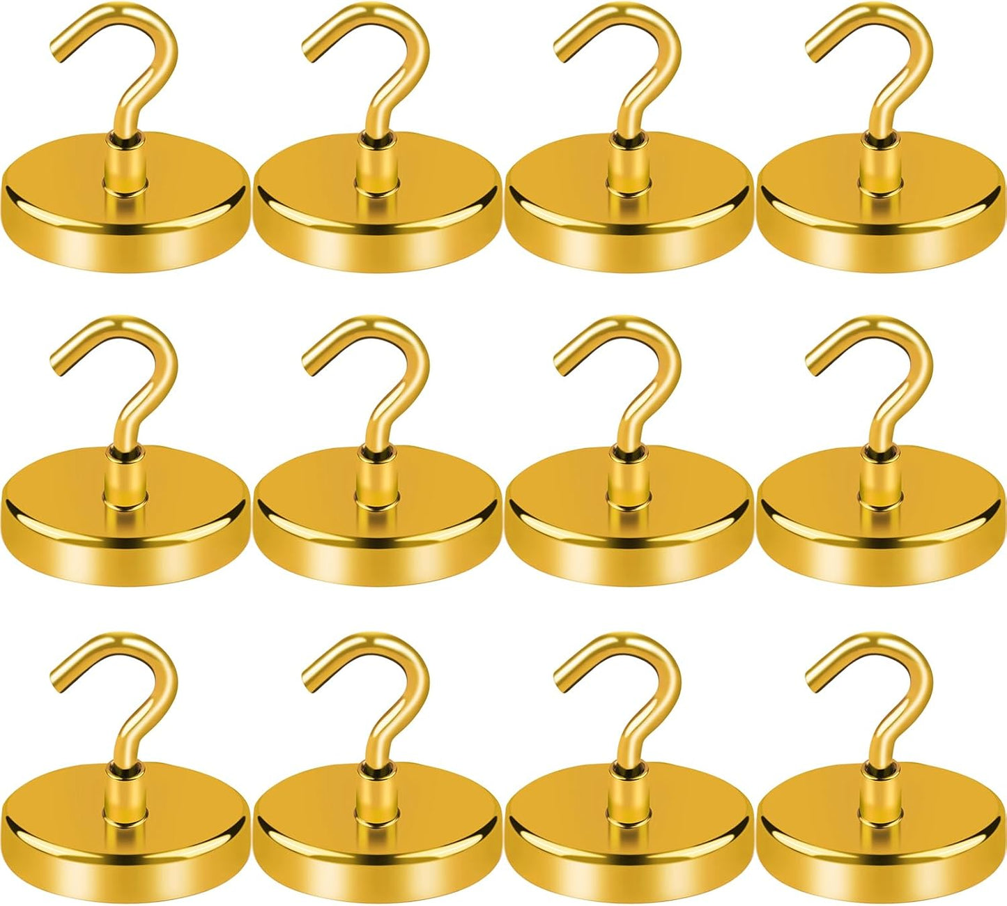 LOVIMAG Cruise Ship Essentials - 150Lbs Heavy Duty Yellow Magnetic Hooks for Cruise Cabins - Strong Hanging Hooks - 12 Pack