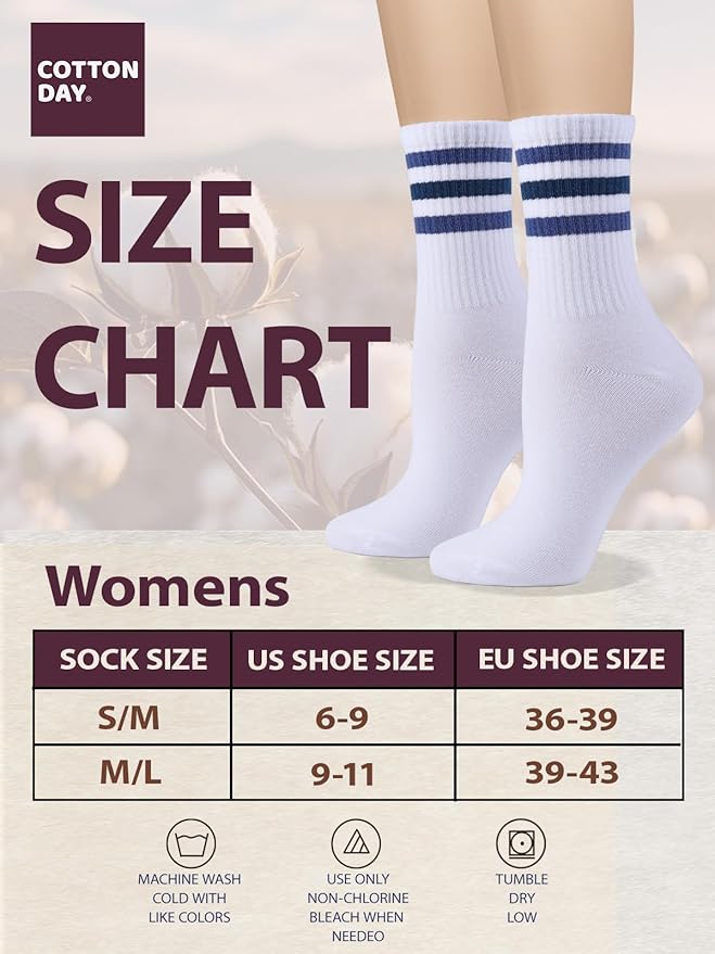 COTTON DAY Women's Soft Combed Cotton Dress Socks Seamless Toe Black White Gray Navy Blue Brown Beige