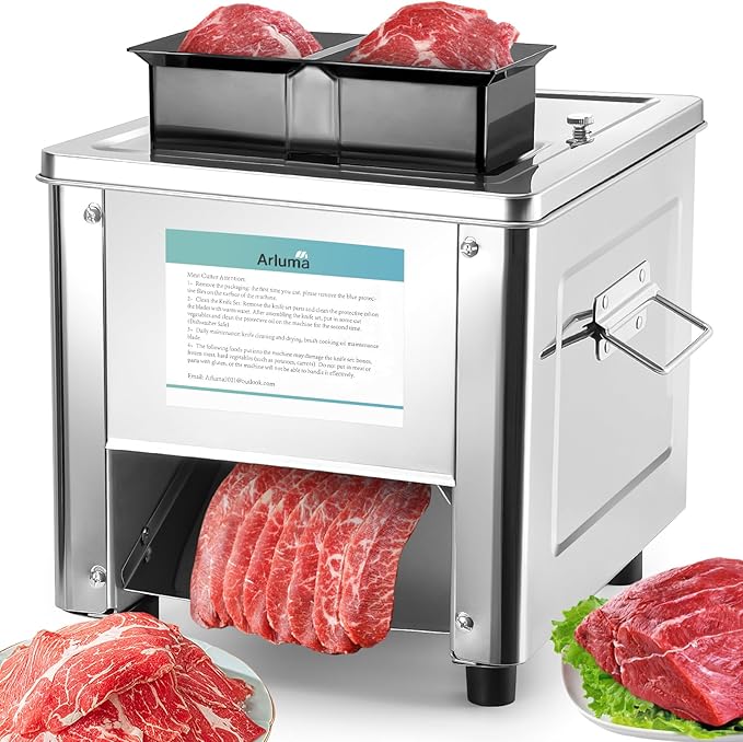 Meat Cutter Machine,850W Meat Slicer,Stainless Steel Electric Meat Slicer for Home Kitchen, Restaurant, Supermarket (3.5MM+5MM)