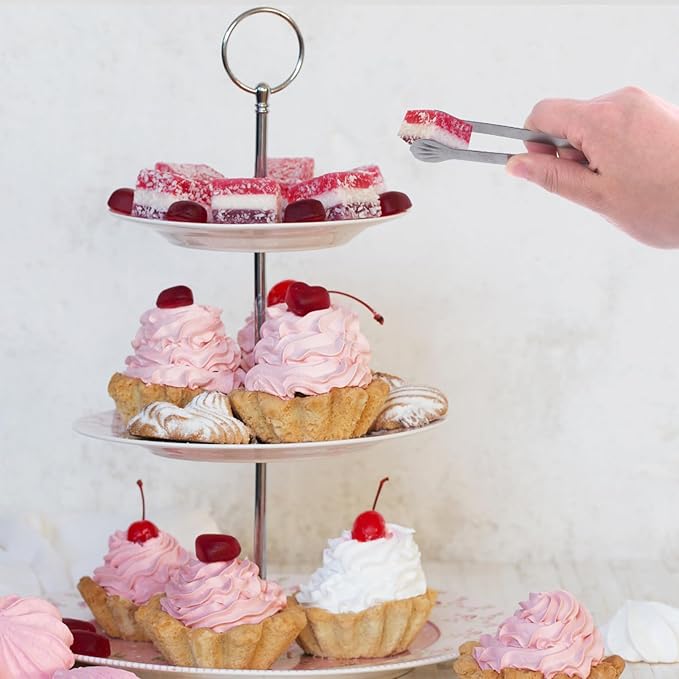 Serving Tongs Kitchen Tongs,Buffet Tongs, Stainless Steel Food Tong Serving Tong,small tongs12 Pack (5 Inch(12 pack))