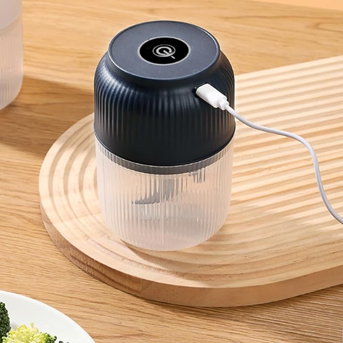 Electric Garlic Chopper Mini Portable, Mini Electric Chopper Food Choppers, Cordless One-Touch Portable Veggie Choppers, 2/3/4/6 Blades Cordless Food Processor for Fruits Vegetables (C-Blue)