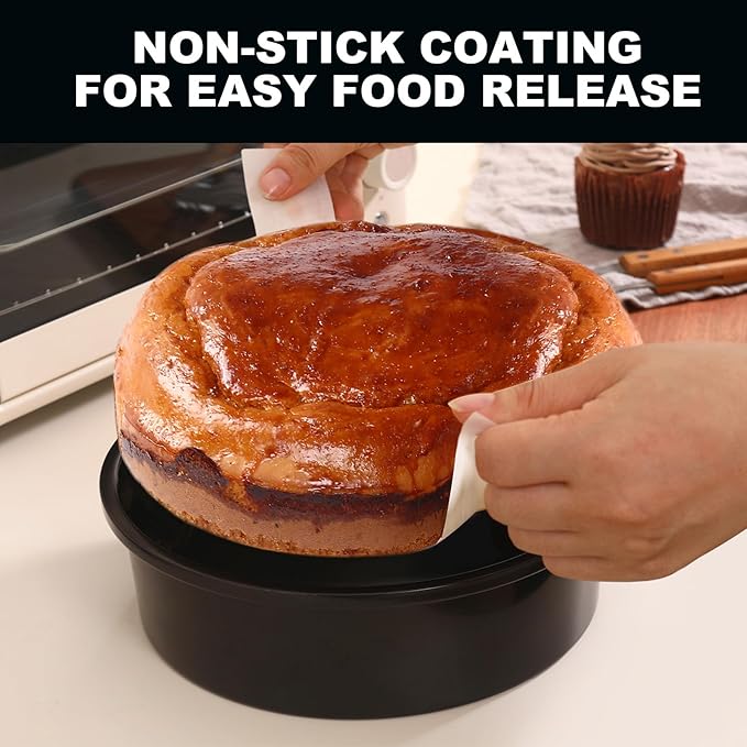 10 Inch Cake Pan Set of 2, Nonstick Round Cake Pans with 80 PCS Parchment Paper, Carbon Steel Layer Cake Baking Molds, Dishwasher Safe