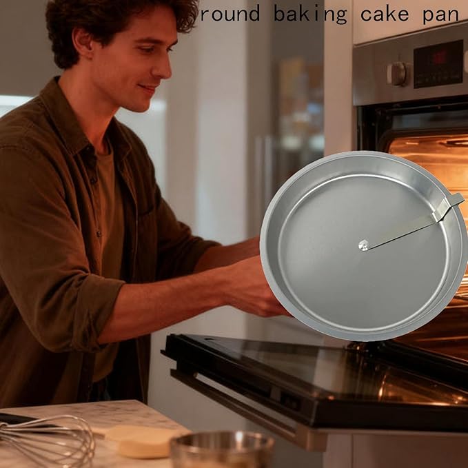 9.7" Easy Release Cake Pan For Baking, Cake Pan With Lever, CakePan With Swivel Blade, Quick Release Easy Out CakePan, Round Cake Baking Pans Tins, Non-Stick, Effortlessly Bake (1PC)