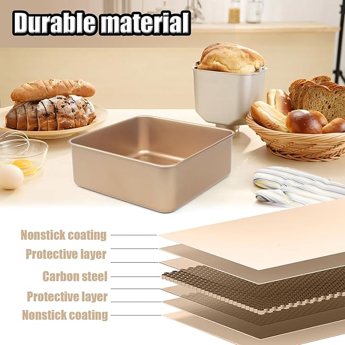 Baking Pan, 2 Pack Brownie Pan Square Baking Pan Square Cake Pans For Brownies, Bread, And Bakingkes, 9 X 9 Inches