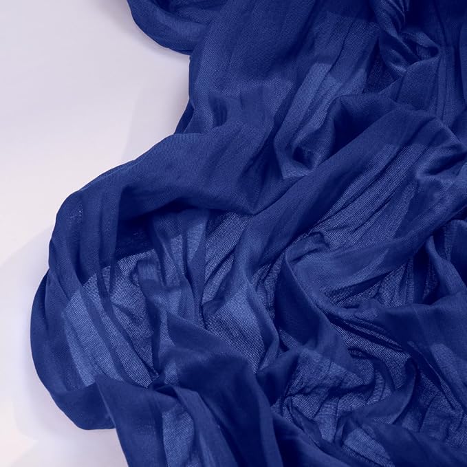 Royal Blue Cheesecloth Table Runner Blue 6 Pack Christmas Table Runnerss Boho Gauze 120 Inches Table Decor for Xmas Holiday Season Parties Weddings Bridal Baby Shower Birthday Parties Decor