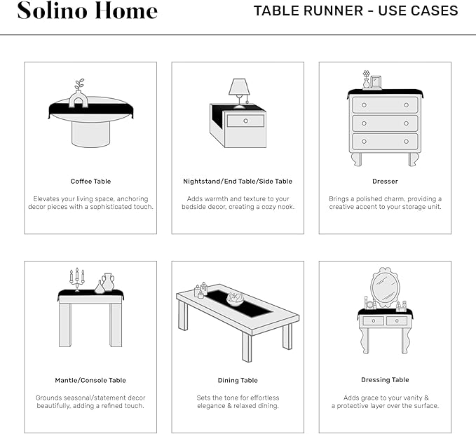 Solino Home Linen Brown Table Runner 48 Inches - Classic Hemstitch, 100% Pure Linen Coffee Table Runner 14 x 48 Inch Ideal for Dresser Tables