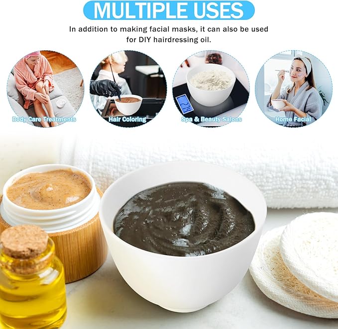 Facial Mask Silicone Bowl, 3 Size Silicone Mixing Bowls for Facials - Facial Bowls Esthetician for Home & Salon- Clay & Mud Mask Bowl Beauty Skincare Tool, 3.23in/3.94in/5.23in