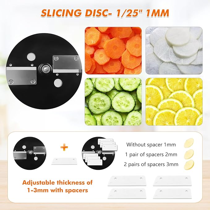 Anatole Electric Vegetable Dicer Slicer Commercial Food Processor Multifunctional Veggie Chopper Professional Heavy Duty Fruits Cutter with 2 Stainless Steel Blades for Carrot Potato Onion 100W 110V
