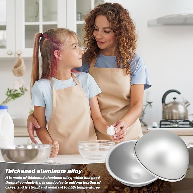 3 Pack 6 Inch Dome Cake Pan - Football Shaped, Sphere Cake Pan, Nonstick Anodized Aluminum, Baking Tools of Ball Pan for Birthday, Wedding Anniversary, Send Goods from Local