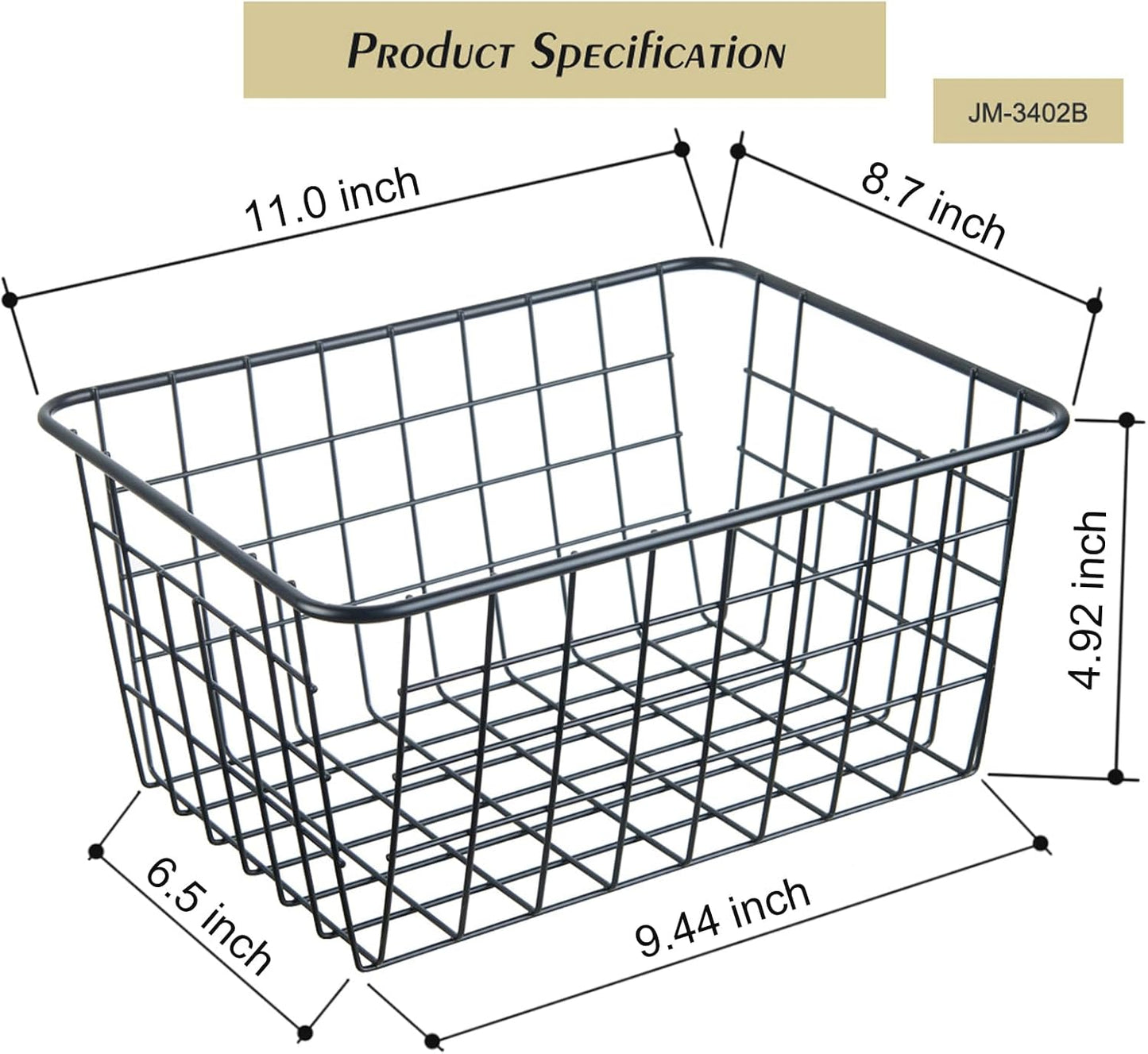 Wire Kitchen Storage Basket 5 Packs,Perfect Pantry Organization Accessories Baskets,Laundry Basket,Countertop Organization,Suitable for Kitchen,Bathroom,Bedroom,Tabletop,Rose gold