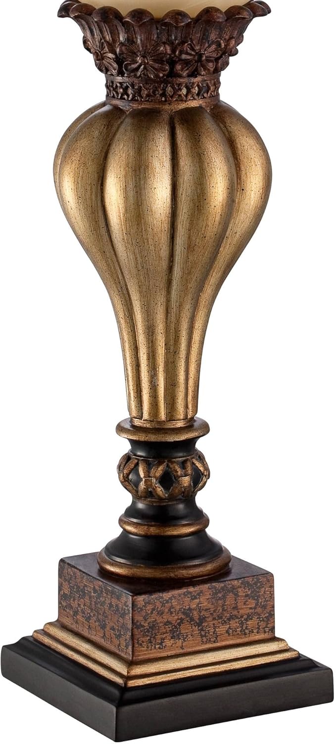 Regency Hill Sattley Traditional Uplight Accent Table Lamps 23 1/4" High Set of 2 Light Gold Alabaster Glass Shade Decor for Living Room Bedroom House Bedside Nightstand Home Office Family