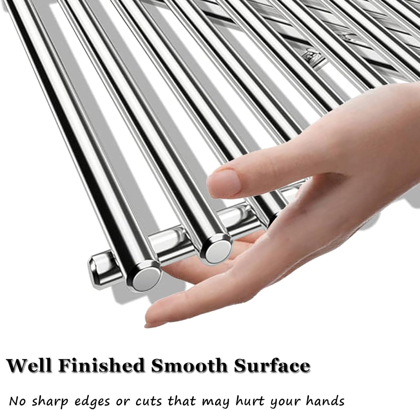 Orgneas Cooking Grates for Nexgrill 720-0882A Evolution Infrared Plus 5-Burner, Stainless Steel Solid Rod Grill Cooking Grids for Nexgrill Gas Grill Replacement Parts, Set of 3