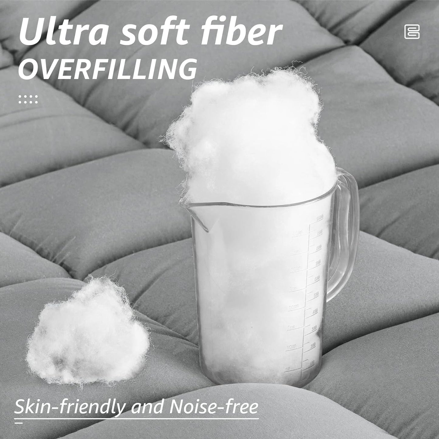 HYLEORY All Season Queen Size Bed Comforter - Cooling Down Alternative Quilted Duvet Insert with Corner Tabs - Winter Warm - Machine Washable - Light Grey