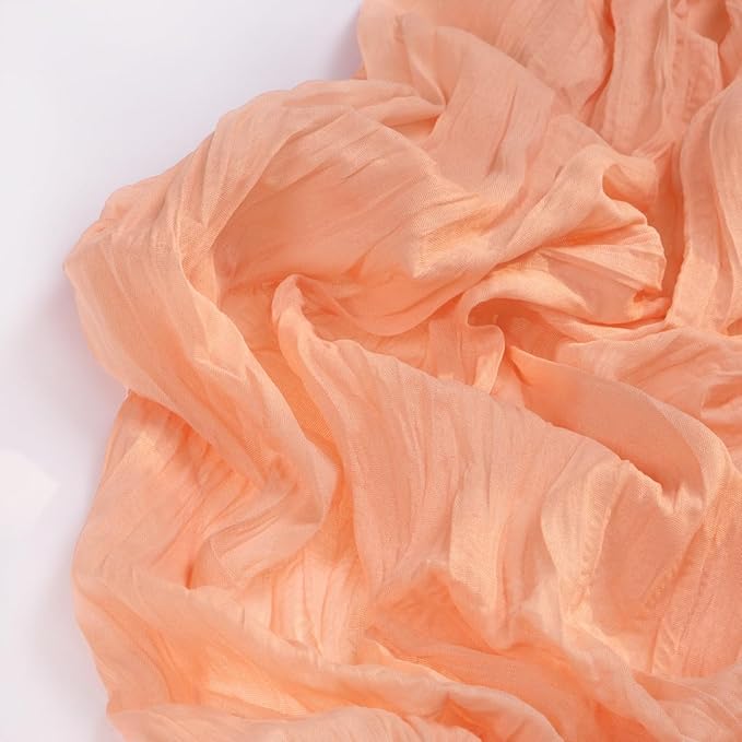 Peach Cheesecloth Table Runner 12 Pack Christmas Table Runners Boho Gauze 120 Inches Cheese Cloth Table Decor for Sweet Little Peach Baby Shower Wedding Bridal Xmas Holiday Season Decor