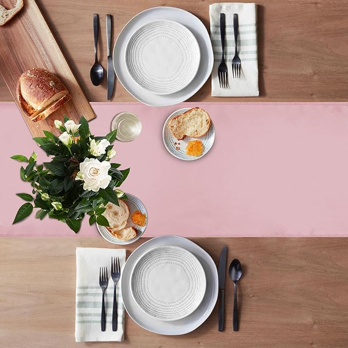 5 Pack Table Runner 12 X 108 Inch Silk Table Runner for Party,Wedding, Birthday, Banquets,Decoration(Rose Gold)