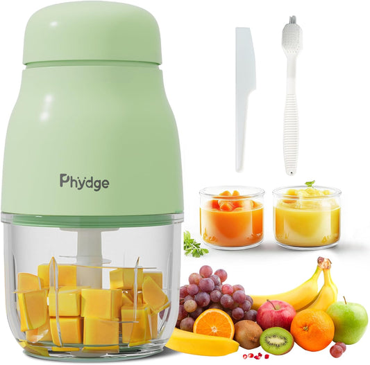 Baby Food Maker, Green Baby Food Blender, 10oz Baby Food Puree Maker, Food Processor for Baby Foods Fruit Vegetable Meat, 10-Second Quick Soft Food Prep for Baby