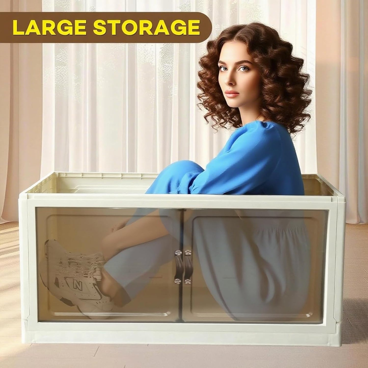 YUFER 480QT (4Packs, 120QT) Stackable Storage Bins with Lid - Heavy Duty Storage Shelves, Large Plastic Containers with Secure Lids for Closet, Bathroom, Garage & Home Organization
