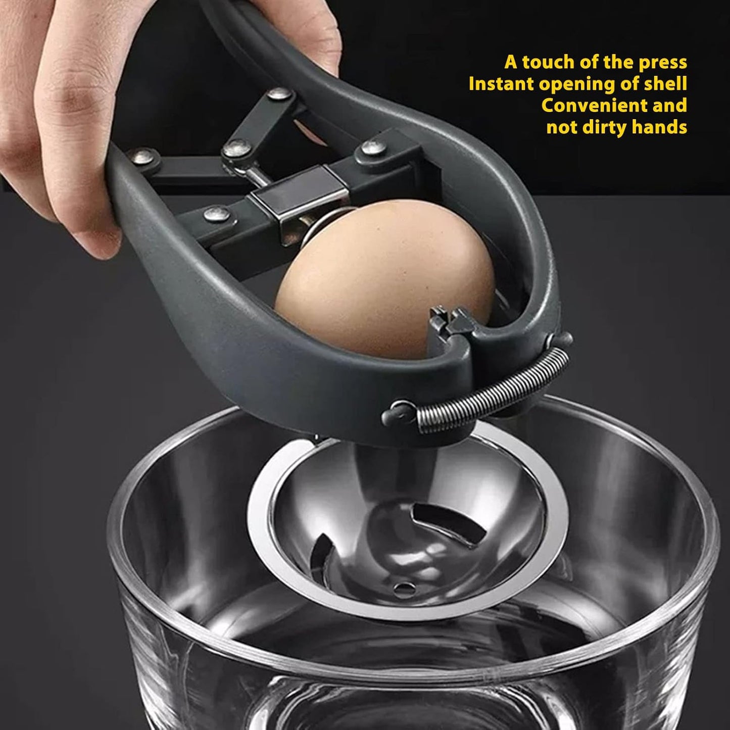Egg Cracker, Automatic Stainless Steel Egg Opener Eggshell Cutter Tool Egg Yolk White Separator Egg Cracking Tool for Baking Cake, Creative Kitchen Tools