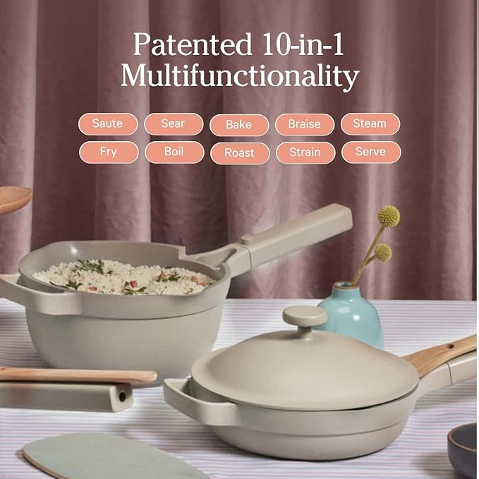 Our Place Mini Home Cook Duo - 8.5" Always Pan & Small Perfect Pot Bundle | Multi-Functional Cookware Set Replaces 18 Pieces | Spice