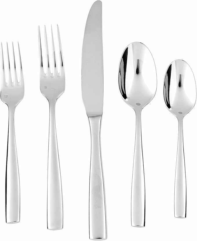 Fortessa Lucca 18/10 Stainless Steel Flatware Tea/Coffee Spoon, Set of 12