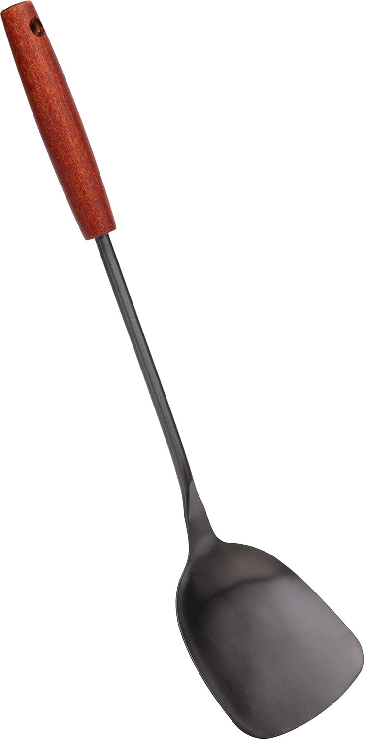 FJNATINH Wok Spatula 15 inches Spatulas for Wok, Stainless Steel Metal Wok Spatulas for Kitchen Use Cooking Utensils Spatula for Cooking Cast Iron