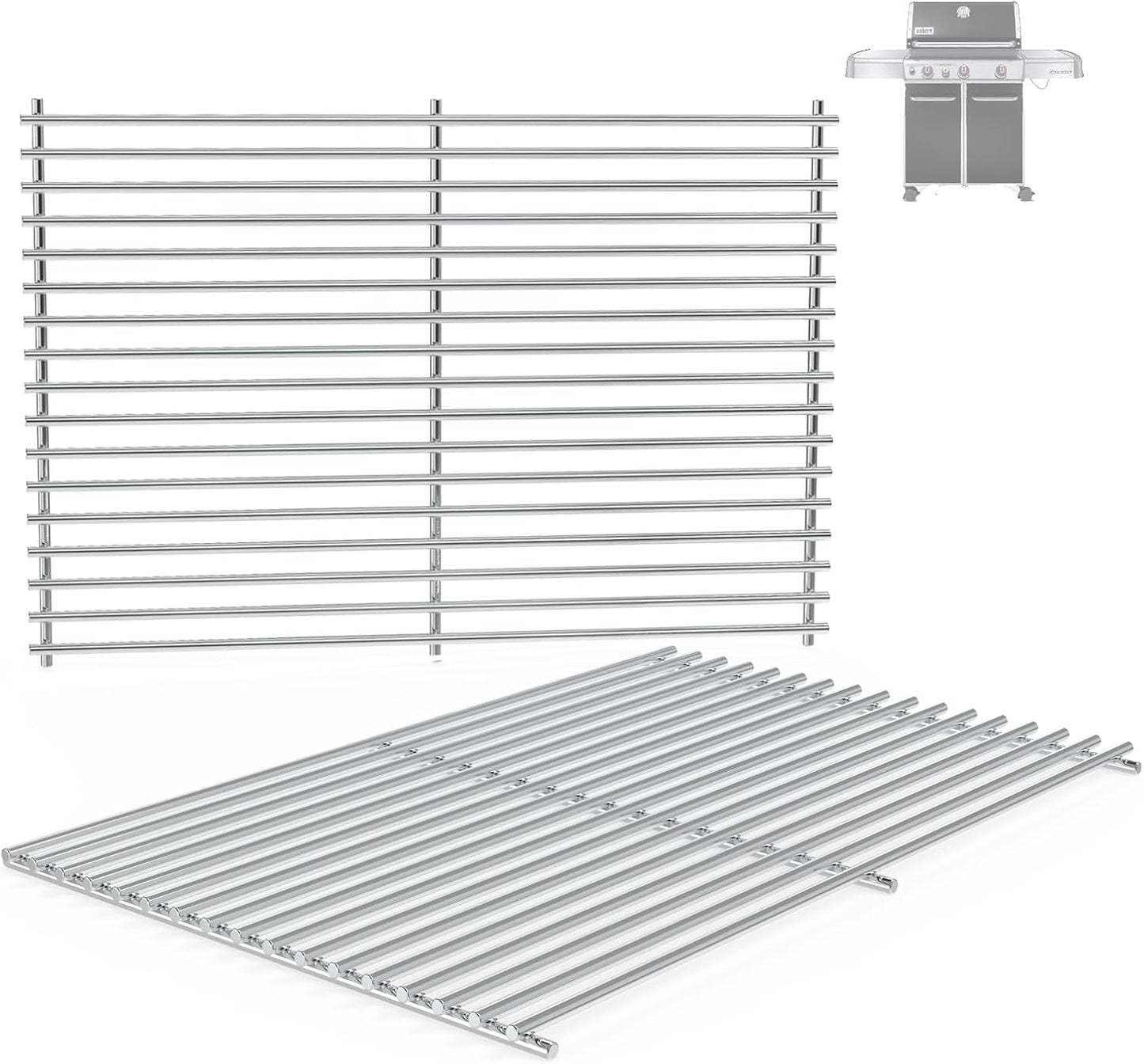 7528 7524 19.5" Grill Grates for Weber Genesis 300 Series Genesis E310 E320 E330 S310 S320 S330 EP310 EP320 EP330 for Weber Genesis 300 Grill Parts, 7MM Stainless Steel