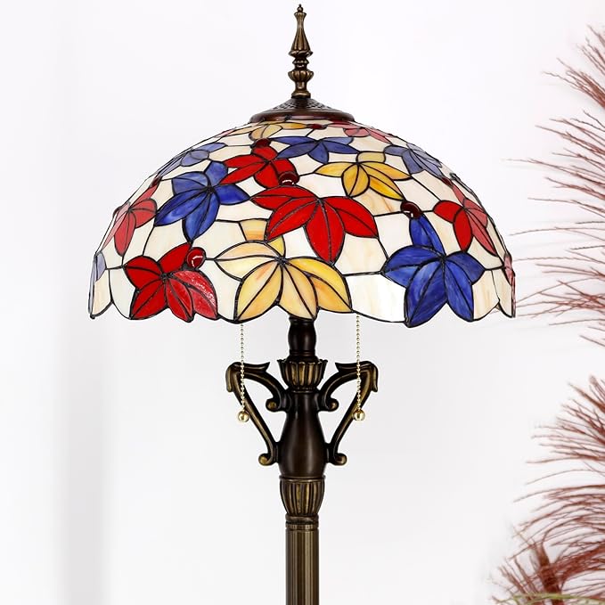 Tiffany Floor Lamp Base Only, for 16-24 Inch Stained Glass Lampshade Height 71 Inch Bronze Finished Resin Base Antique Standing Lighting Base Replacement Only Wide 11 Inch(B (W11H71 Inch))