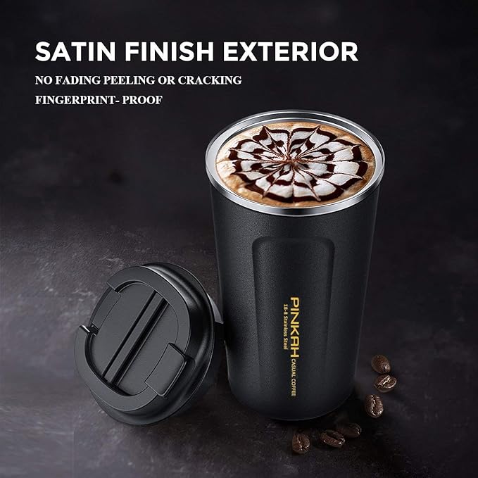 12OZ Vacuum Travel Mug for Ice Drinks/Hot Beverage, Double Walled Stainless Steel Insulated Coffee Tumbler Cup, Thermal Coffee Mug