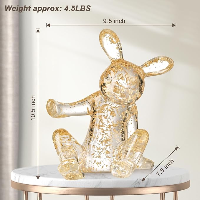 Rabbit Shaped Wine Holder Wine Rack Shelf Resin Sculpture Practical Home Decoration Crafts (Gold)