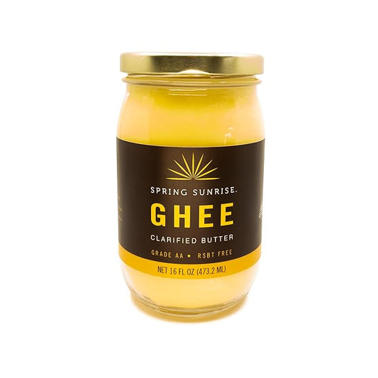 Spring Sunrise Classic Ghee 16 oz - Clarified Butter, Pasture Raised, rBST Free, Certified, Kosher, Grass-Fed Ghee for Cooking & Baking