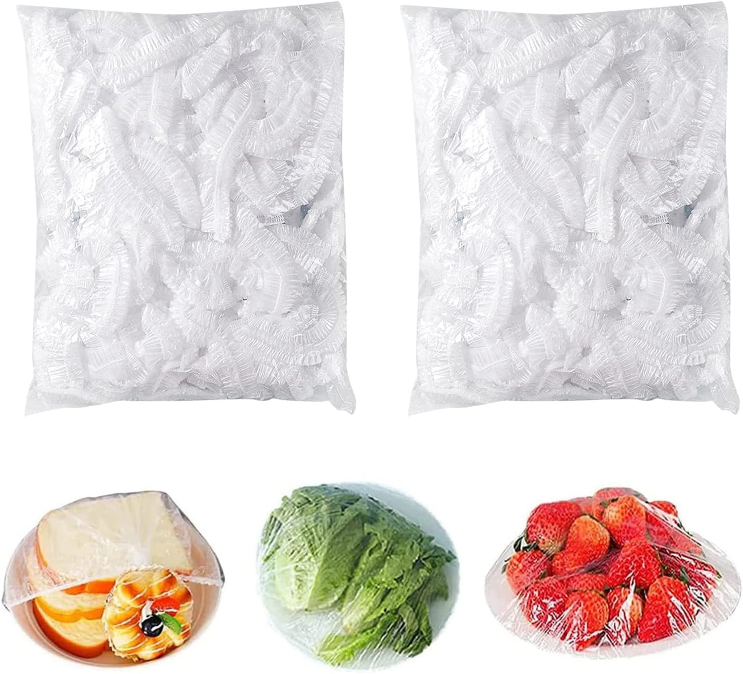 Homelove 200pcs Plastic Bowl Covers Food Cover Dish Covers, Reusable Elastic Stretch Fresh Keeping Bags, Kitchen Dining Plate Bread Proofing Food Storage Covers, Universal Kitchen Plastic Wrap