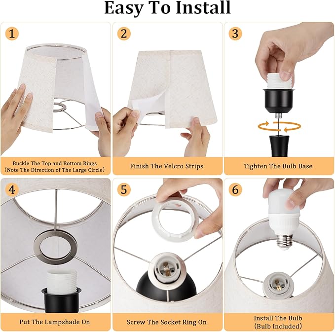 Seealle Touch Table Lamps for Nightstand, 3-Way Dimmable Small Bedroom Lamps for Night Stands, Gold Bedside Lamps for Living Room, Kids Room, End Table(LED Bulb Included)