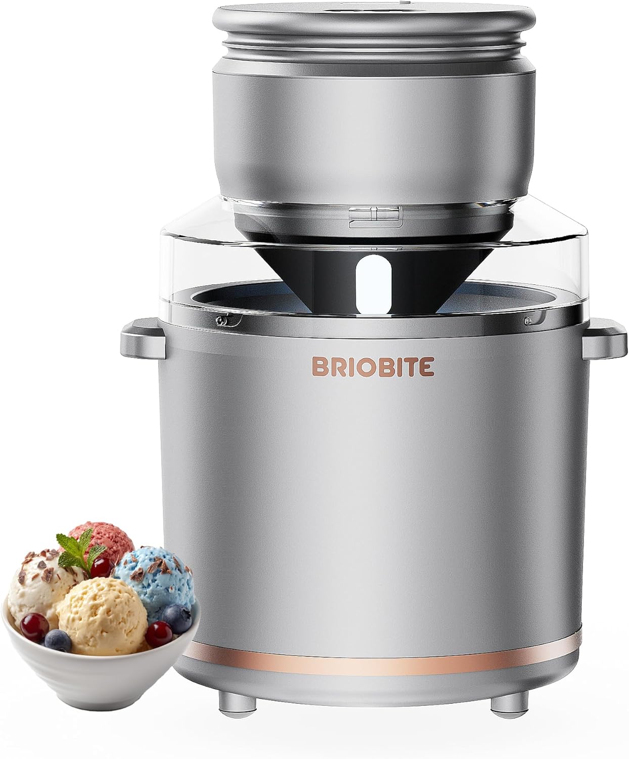 1.1 Quart Ice Cream Maker – Electric Ice Cream Machine for Gelato, Milkshakes & Sorbet, Perfect for Family, Easy to Use & Clean,Silver