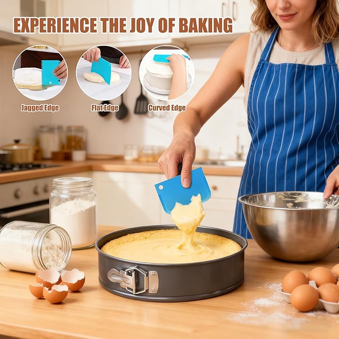 Springform Pan 9 Inch Nonstick with Removable Bottom, Leakproof Cheesecake Pans for Baking, 54 PCS Cake Pan Set with 1 Pcs Pans, 3 Pcs Scrappers and 50 PCS Parchment Paper. (1)