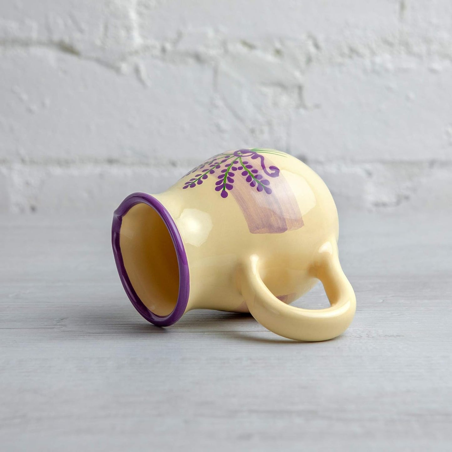 Handmade Lavender Floral Purple And Cream Small 150ml/5oz Ceramic Creamer, Milk Jug, Pourer, Pitcher Jug, Pottery Housewarming Gift for Tea Coffee Lovers by City to Cottage®