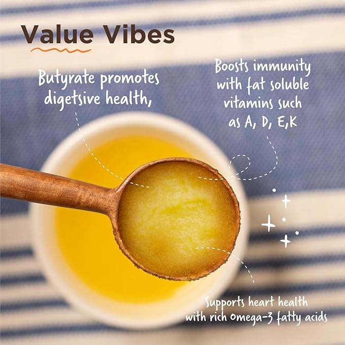 A2 Ghee Butter Organic Grass Fed from Gir Cow | Gut Friendly | Healthy Butter Alternative | Non-GMO, Lactose-Free, Keto Friendly – 16 Oz from Two Brothers Organic Farms