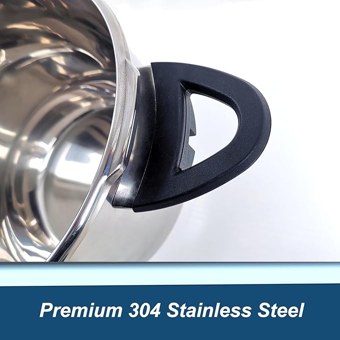 XINFU Heavy Duty 304 Stainless Steel Pressure Cooker 6.3 Quart, Serves 4-6, Standard and Fast Modes, Multi-Safety, Even-Heat Patented Base, Compatible with Gas, Electric, Ceramic and Induction Stoves