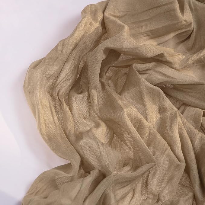 Nude Cheesecloth Table Runner 6 Pack Christmas Table Runners Boho Gauze 120 Inches Coffee Cheese Cloth Table Decor for Xmas Holiday Season Parties Wedding Bridal Baby Shower Tea Party Decor