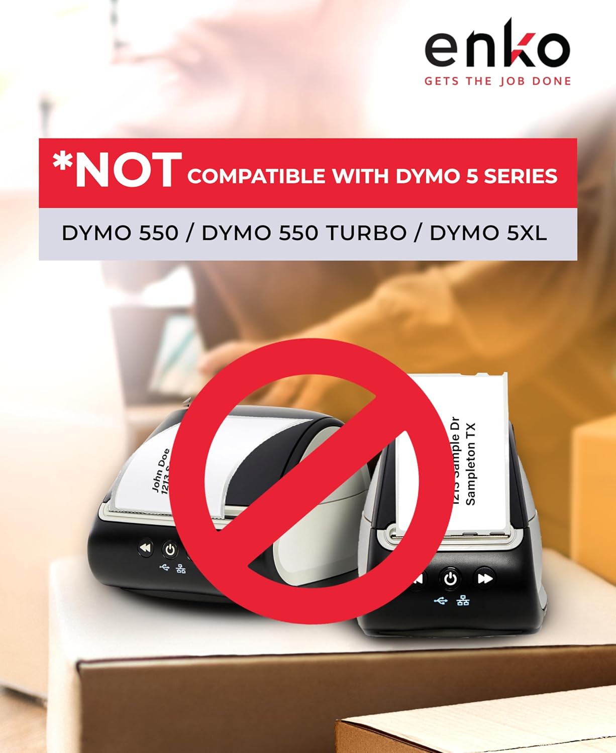 enKo Compatible Zebra 4x6 Label/Dymo Labels 1744907 (4 x 6) for Dymo Labelwriter 4XL Shipping Zebra Direct Thermal Printer (2 Rolls, 440 Labels)