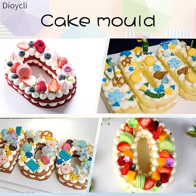 Dioycli Large Number Cake Pans for Baking 3D Cake Silicone Cake Mold DIY Personalized Cake Pan for Birthday and Wedding Anniversary Number 0 Cake Pan of 10 Inch