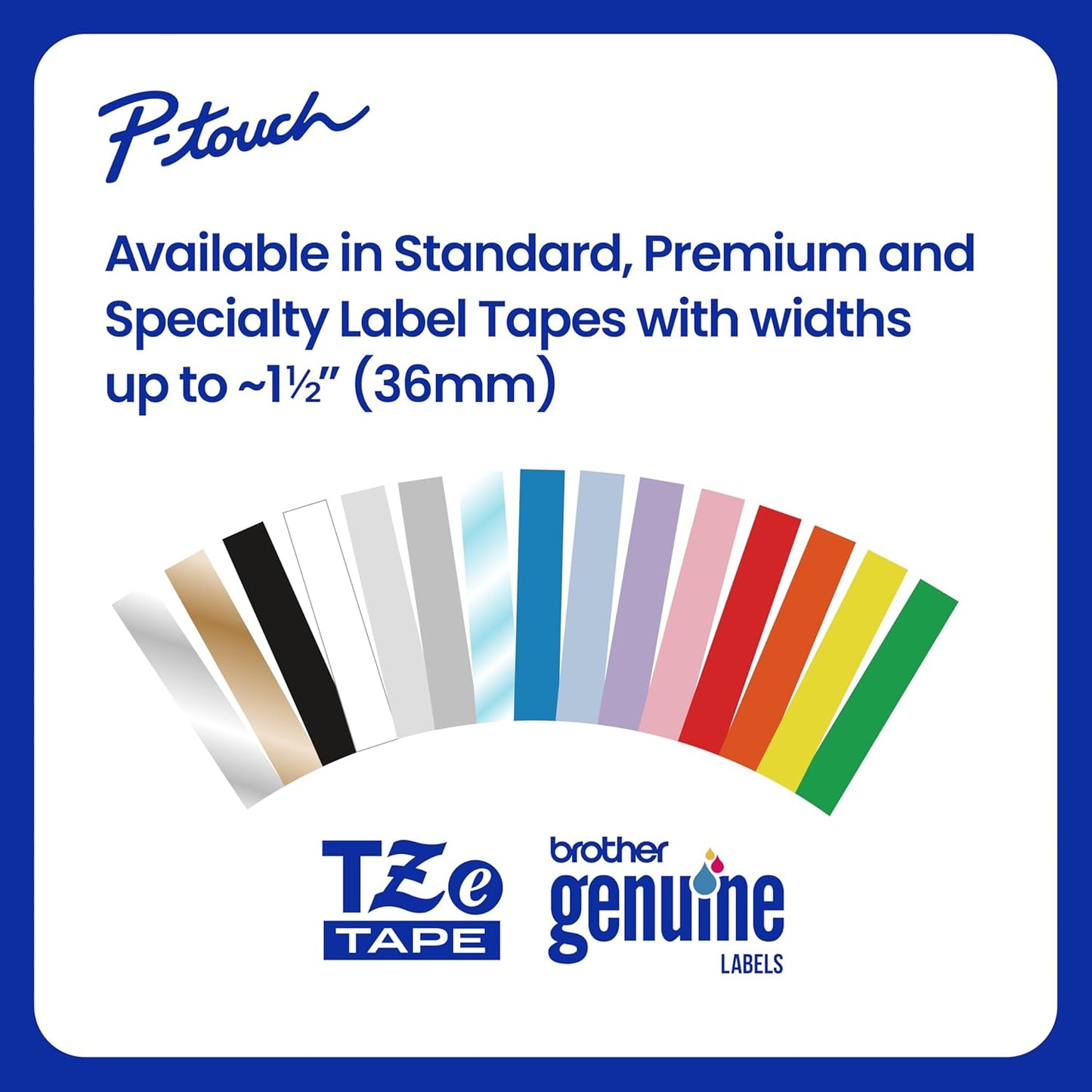 Brother Genuine P-Touch TZe, White Print on Gray Label Tape (TZeML35), Premium Matte Laminated,1in x 26.2ft (24mm x 8m), for Select P-Touch Label Makers, for Crafts, Home Office, Small Business