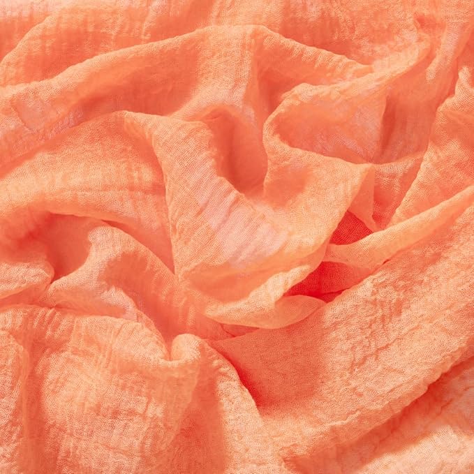 Socomi 3pcs Peach Orange Fall Thanksgiving Gauze Cheesecloth Table Runner 120 Inch Rustic Boho Cheese Cloth Runner for Wedding Party Baby Bridal Shower Centerpiece Decoration Holiday Home Decorations