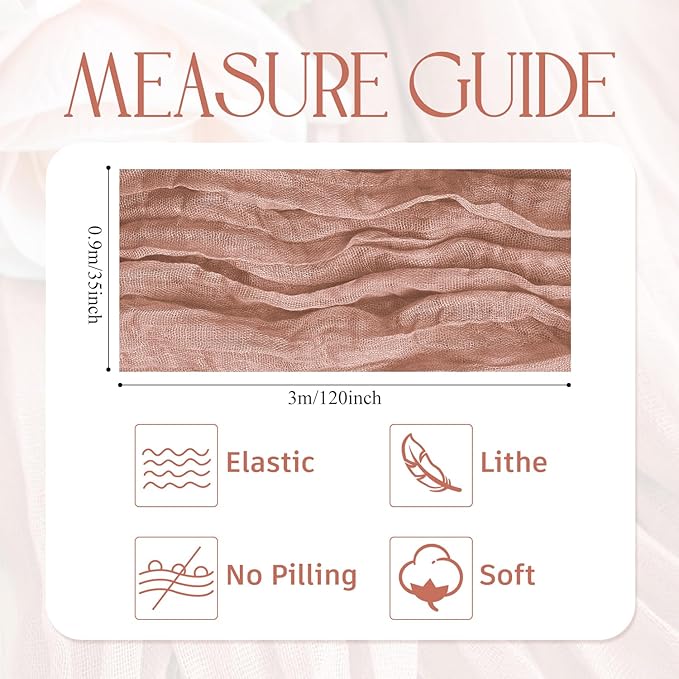 Wokceer Cheesecloth Table Runner Thanksgiving 12Pack 10FT Dusty Pink Boho Gauze Fall Cheese Cloth Table Runner for Party Long Rustic Sheer Table Runners for Baby Bridal Shower Wedding Easter Table