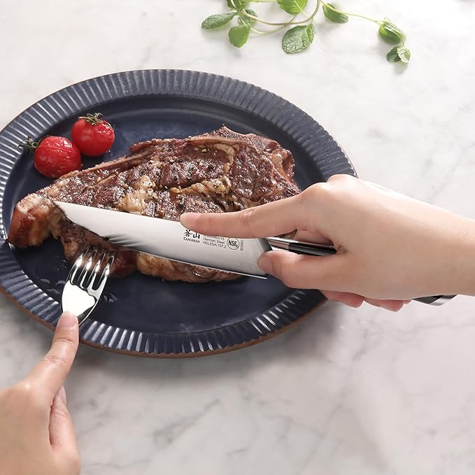 Cangshan HELENA Series German Steel Forged 4-Piece Fine-Edge Steak Knife Set (Black)